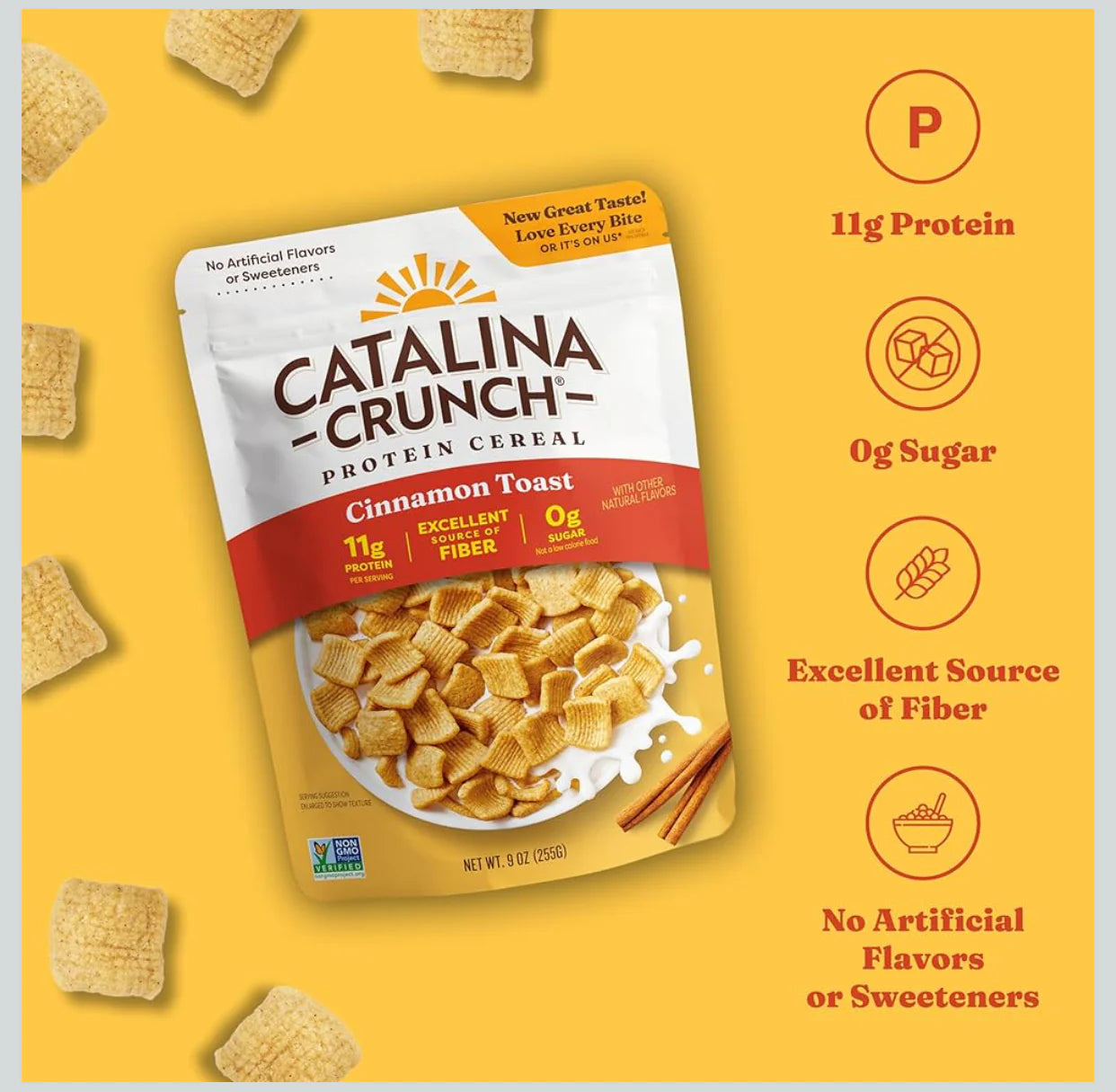 CEREAL CATALINA CRUNCH CINNAMON TOAST 255g (0g Sugar)